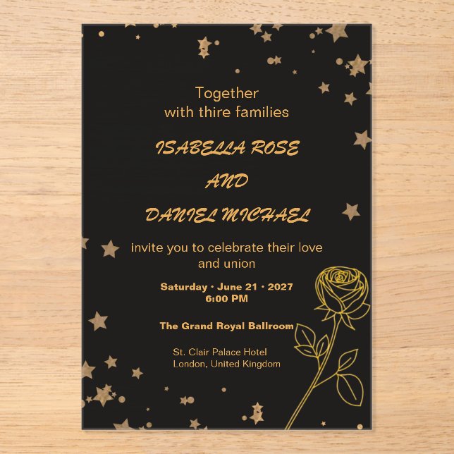 Luxury Gold Save the Date Wedding Card (Front)