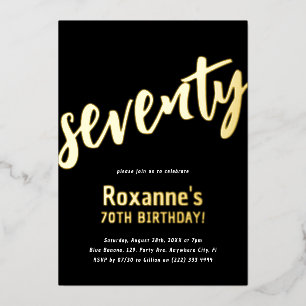 Luxury Gold 'seventy' Milestone 70th Birthday Foil Invitation