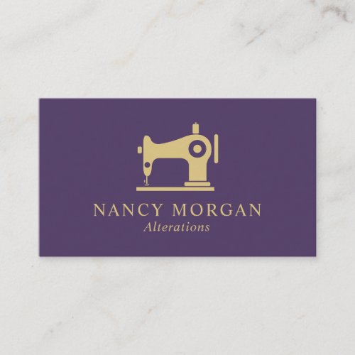 Luxury Gold Sewing Machine Seamstress Alterations  Business Card