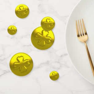 Luxury Gold Shamrock Coin for St. Patrick’s Day Confetti