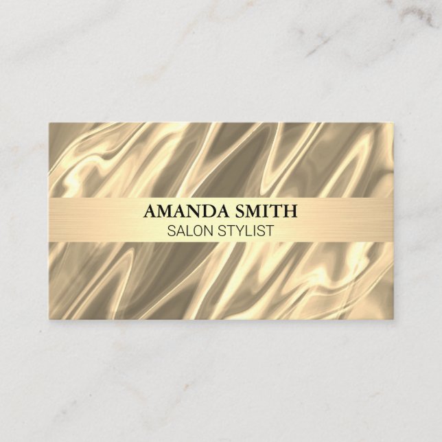 Luxury Gold Silk Stylish Background Business Card (Front)
