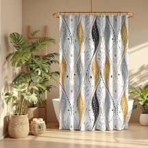 Luxury Gold Silver Black Art Deco Abstract Pattern