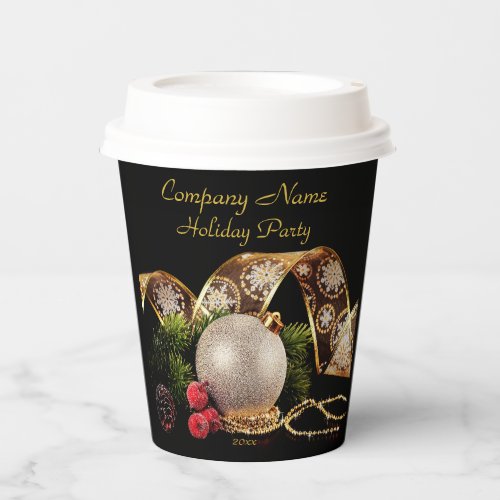 Luxury Gold Silver Corporate Holiday Paper Cup