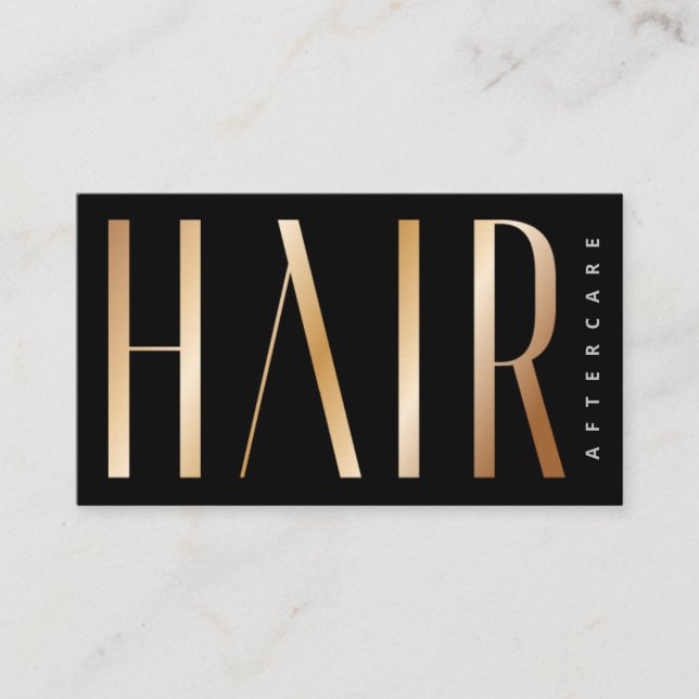 Luxury Gold Simple Hair Extensions After Care Card (Front)