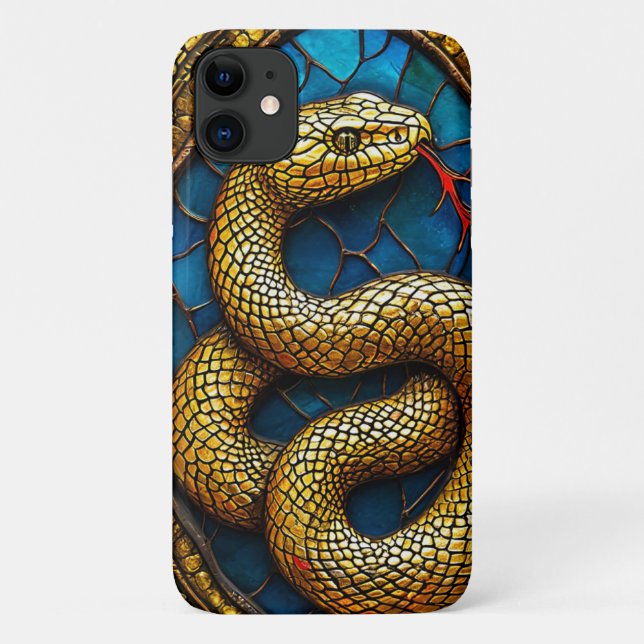 Luxury Gold Snake Chic Exotic Anima Case-Mate iPhone Case (Back)