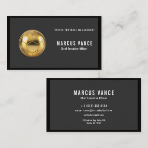 Luxury Gold Soccer Ball Football Agent Business Card