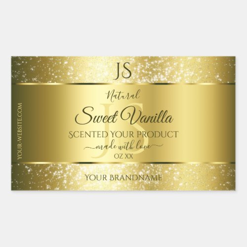 Luxury Gold Soft Glitter Initials Product Labels