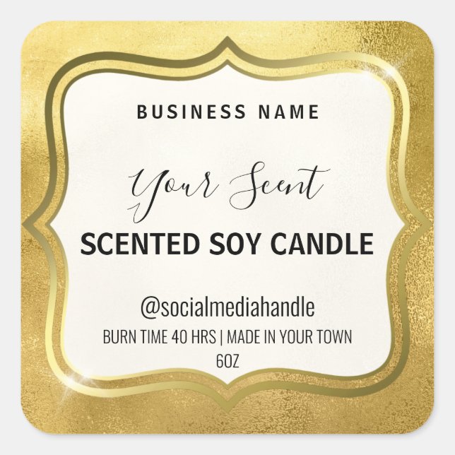 Luxury Gold Soy Candle Labels (Front)