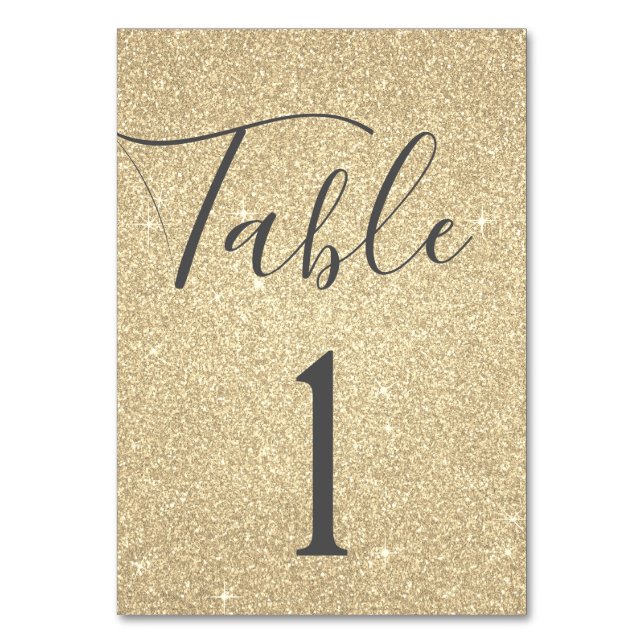Luxury Gold Sparkle Table Number (Back)