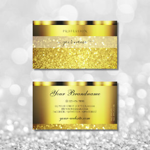 Luxury Gold Sparkling Glitter Glamorous Golden Business Card