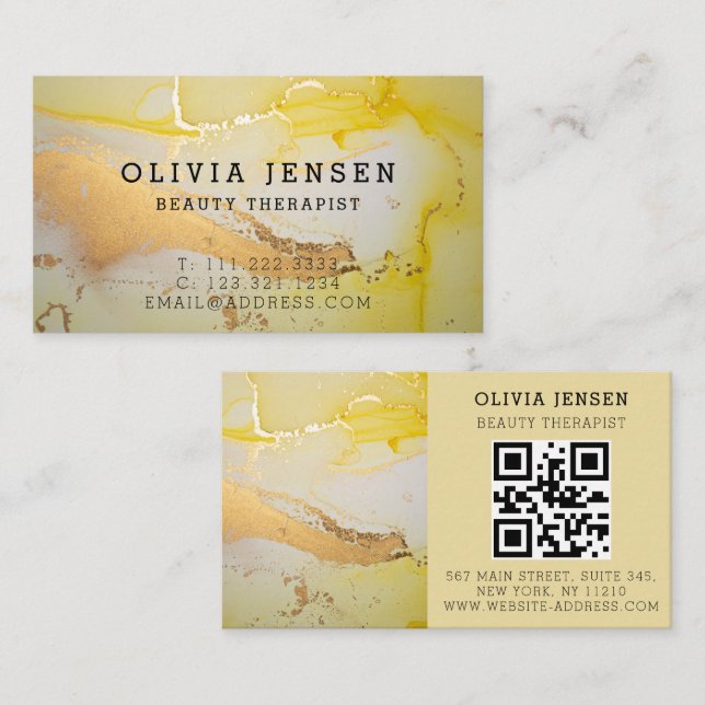 Luxury Gold Sparkling Glitter Glamorous Marble Business Card (Front/Back)