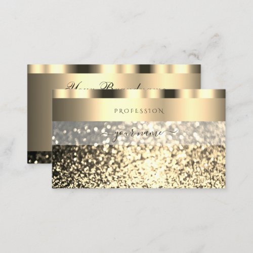 Luxury Gold Sparkling Glitter Shimmery Golden Business Card