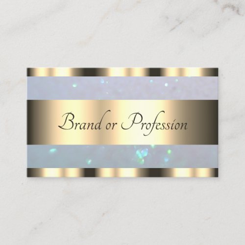 Luxury Gold Sparkling Pearl Glitters on Light Blue Business Card