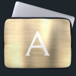 Luxury Gold Stainless Steel Monogram Laptop Sleeve<br><div class="desc">Luxury Gold Faux Stainless Steel Elegant Monogram Sleeve. This sleeve can be customized to include your initial and first name.</div>