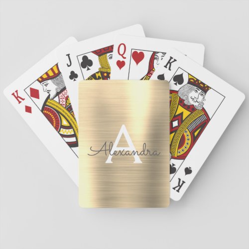 Luxury Gold Stainless Steel Monogram Playing Cards