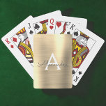 Luxury Gold Stainless Steel Monogram Poker Cards<br><div class="desc">Luxury Gold Faux Metallic Foil Stainless Steel Elegant Monogram Playing Cards. These playing cards can be customized to include your initial and first name and make a great party favor for a birthday party,  bridal shower or bachelorette party.</div>