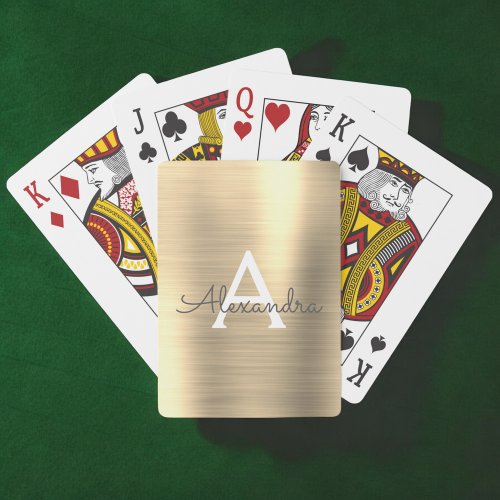 Luxury Gold Stainless Steel Monogram Poker Cards