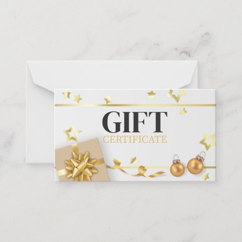Luxury Gold Stars Ribbon Christmas Ball Gift Card