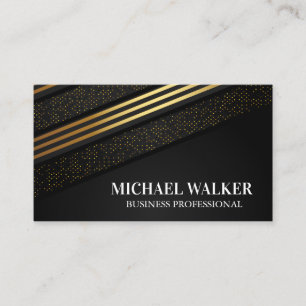 Luxury Gold Striped and Speckled Background Business Card