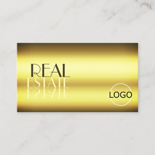 Luxury Gold Stylish Mirror Letters with Logo Business Card