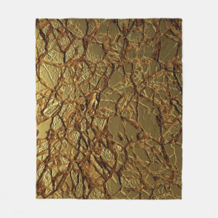 Luxury Gold Texture: 3D Elegance Fleece Blanket