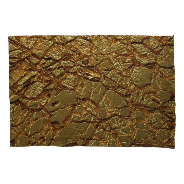 Luxury Gold Texture: 3D Elegance Pillow Case (Front)