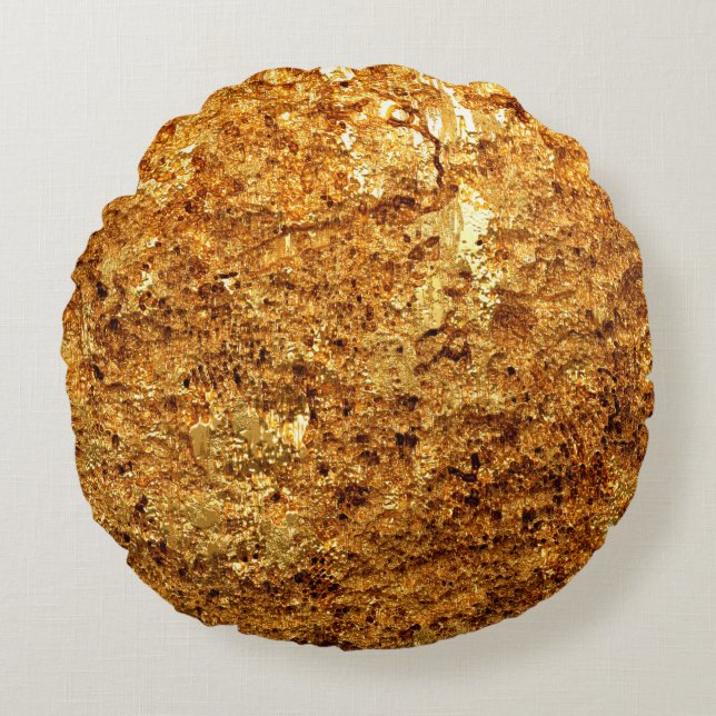 Luxury gold texture. round pillow (Front)