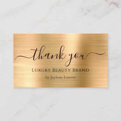 Luxury Gold Thank You Business Card