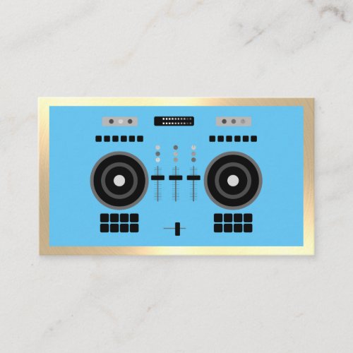 Luxury Gold_Tone  Blue DJ Business Card
