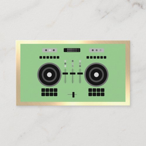 Luxury Gold_Tone  Green DJ Business Card
