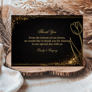 Luxury Gold Tulip Sparkle Thank You Card