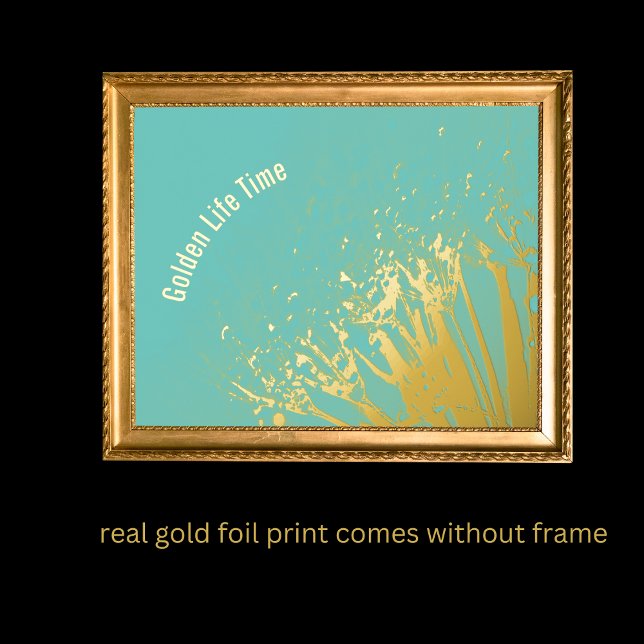 luxury gold turqouise abstract fine art real     foil prints (Creator Uploaded)