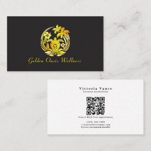 Luxury Gold Turtle Wellness Spa Esthetician Business Card