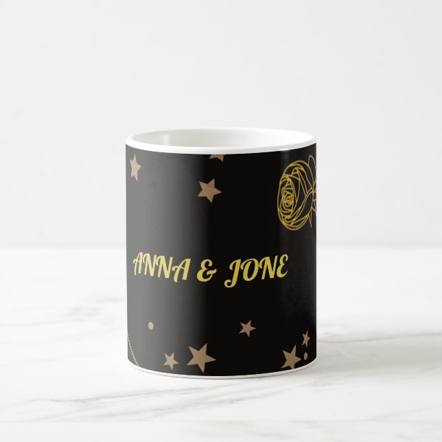 Luxury Gold  Wedding Card Coffee Mug (Center)