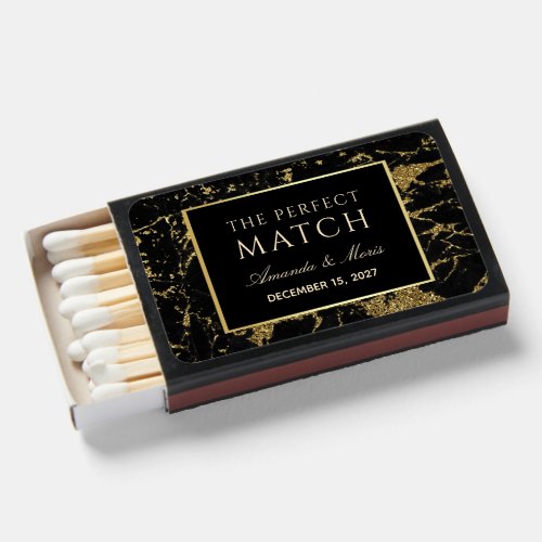 Luxury Gold Wedding Favor Matchboxes