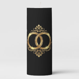 Luxury Gold Wedding Rings Marble Favor Candle