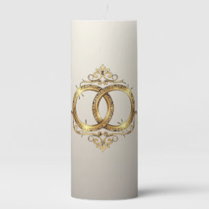 Luxury Gold Wedding Rings Marble Favor Candle