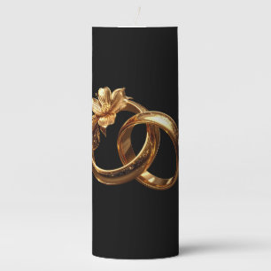 Luxury Gold Wedding Rings Marble Favor Candle