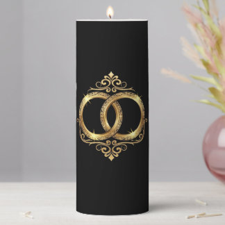 Luxury Gold Wedding Rings Marble Favor Candle