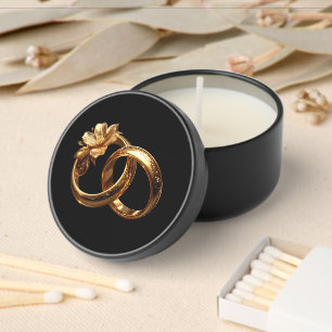 Luxury Gold Wedding Rings Marble Favor Candle Mini Candle Favors