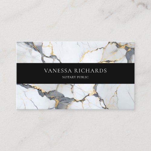 Luxury Gold White Gray QR Code Notary Photo  Business Card