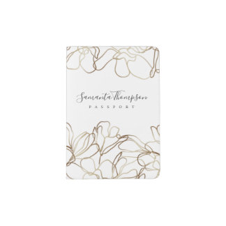 Luxury Gold & White Passport Holder