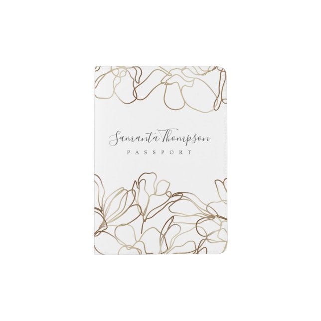 Luxury Gold & White Passport Holder (Front)
