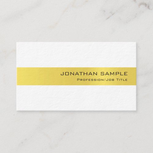 Luxury Gold White Sophisticated Modern Design Business Card