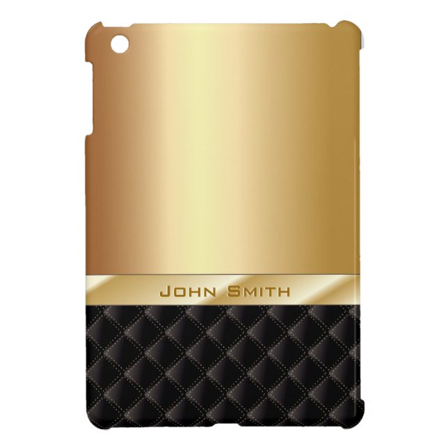 Luxury Gold with Custom Name iPad Mini Case (Back)