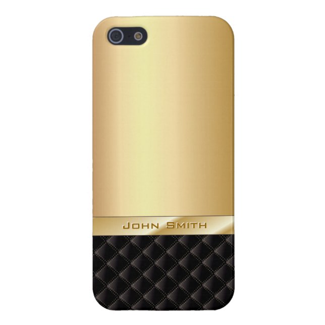 Luxury Gold with Custom Name iPhone 5 Case (Back)
