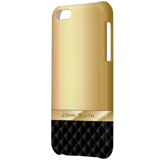 Luxury Gold with Custom Name iPhone 5C Case (Back Left)