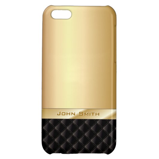 Luxury Gold with Custom Name iPhone 5C Case (Back)