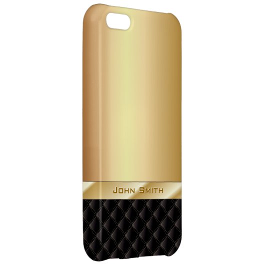 Luxury Gold with Custom Name iPhone 5C Case (Back Right)