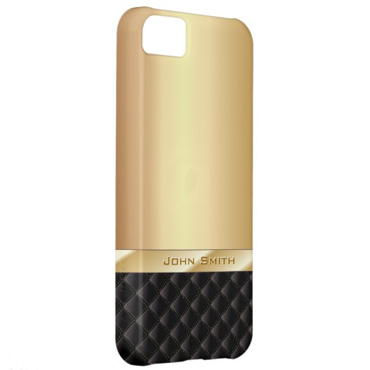 Luxury Gold with Custom Name iPhone 5C Case (Back/Right)